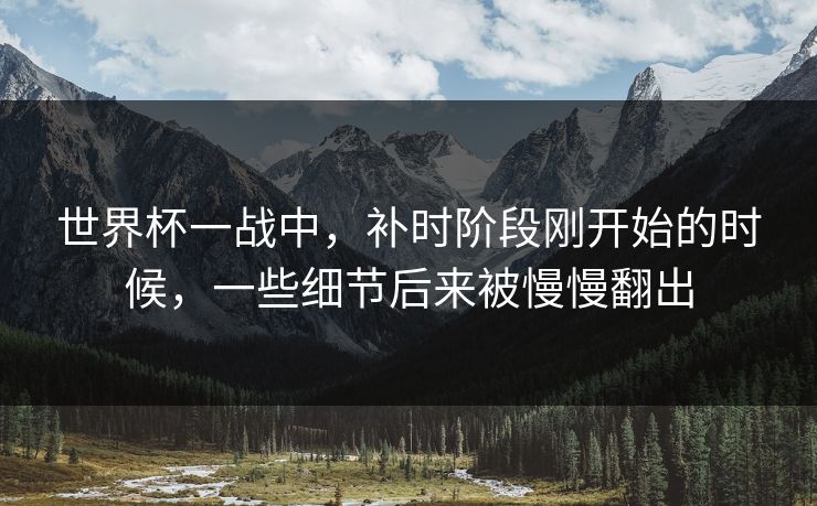 世界杯一战中,补时阶段刚开始的时候,一些细节后来被慢慢翻出 世界杯一战中,补时阶段刚开始的时候,一些细节后来被慢慢翻出